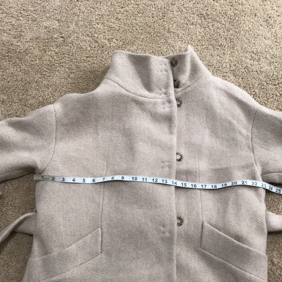 NWT! Zara medium textured wool blend high collar jacket with waist belt. - Picture 13 of 13